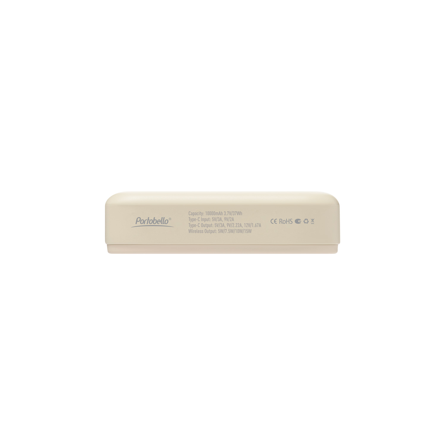 Внешний аккумулятор Юнион PD (Union PD) 10000mAh с функцией беспроводной зарядки 15W, бежевый