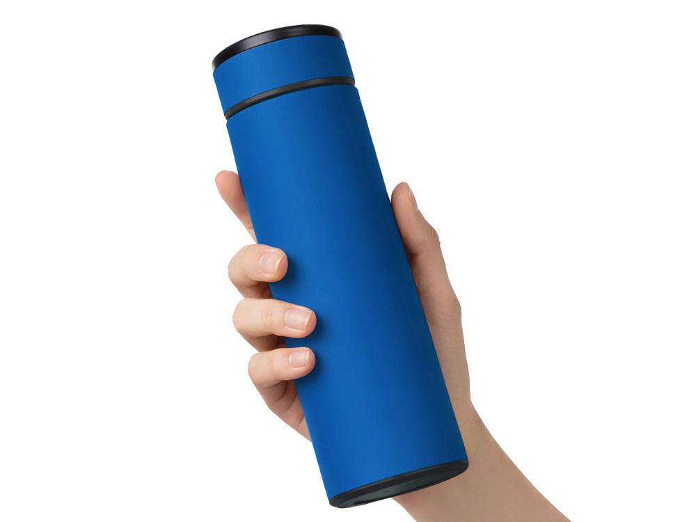 Вакуумный термос Vacuum Flask C1, soft touch, 420мл, синий