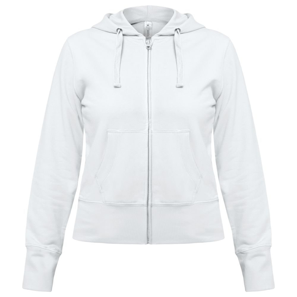 Толстовка женская Hooded Full Zip серый меланж фото на сайте Print Logo.