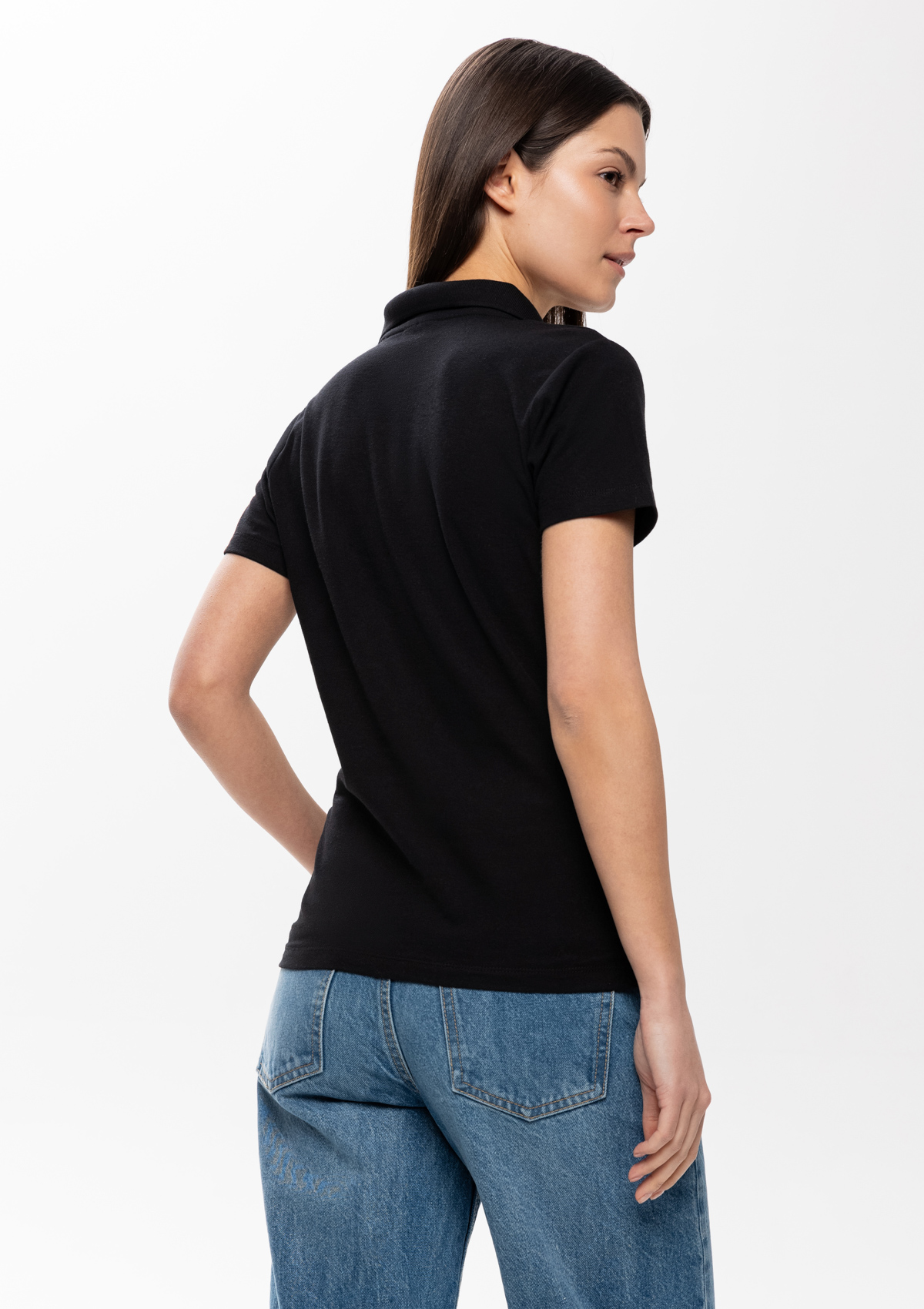 Рубашка поло женская STAN хлопок/полиэстер 185, 04WL, Чёрный,  (20)  (52/XXL)