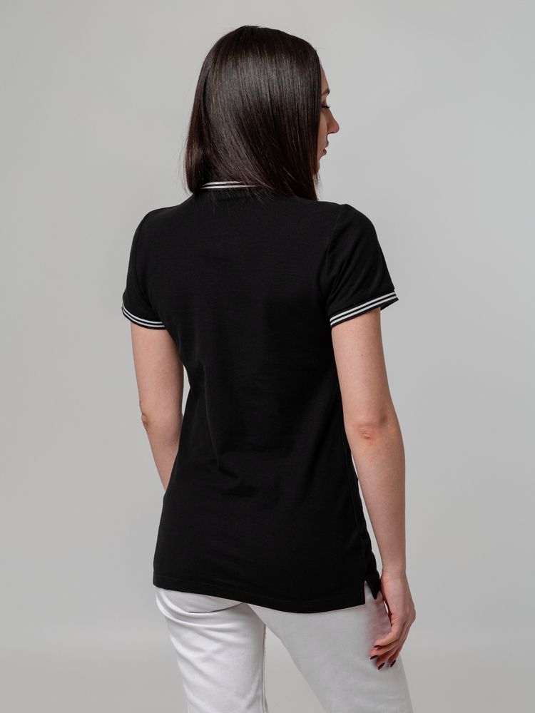 Рубашка поло женская Virma Stripes Lady, черная, размер M