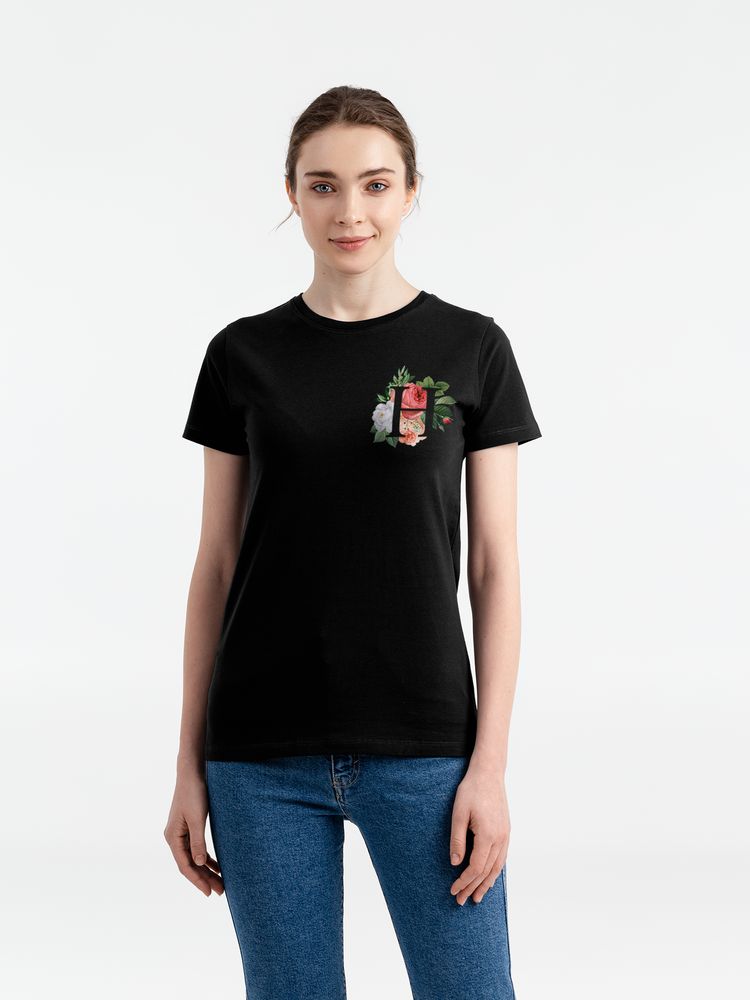 Футболка женская «Цветочная азбука Н» с логотипом CoolColor | Print Logo