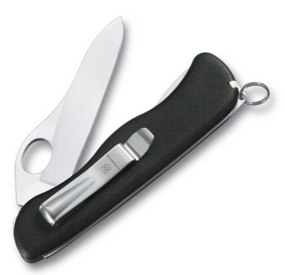 Солдатский нож с фиксатором лезвия Sentinel One Hand Clip фото на сайте  Print Logo.