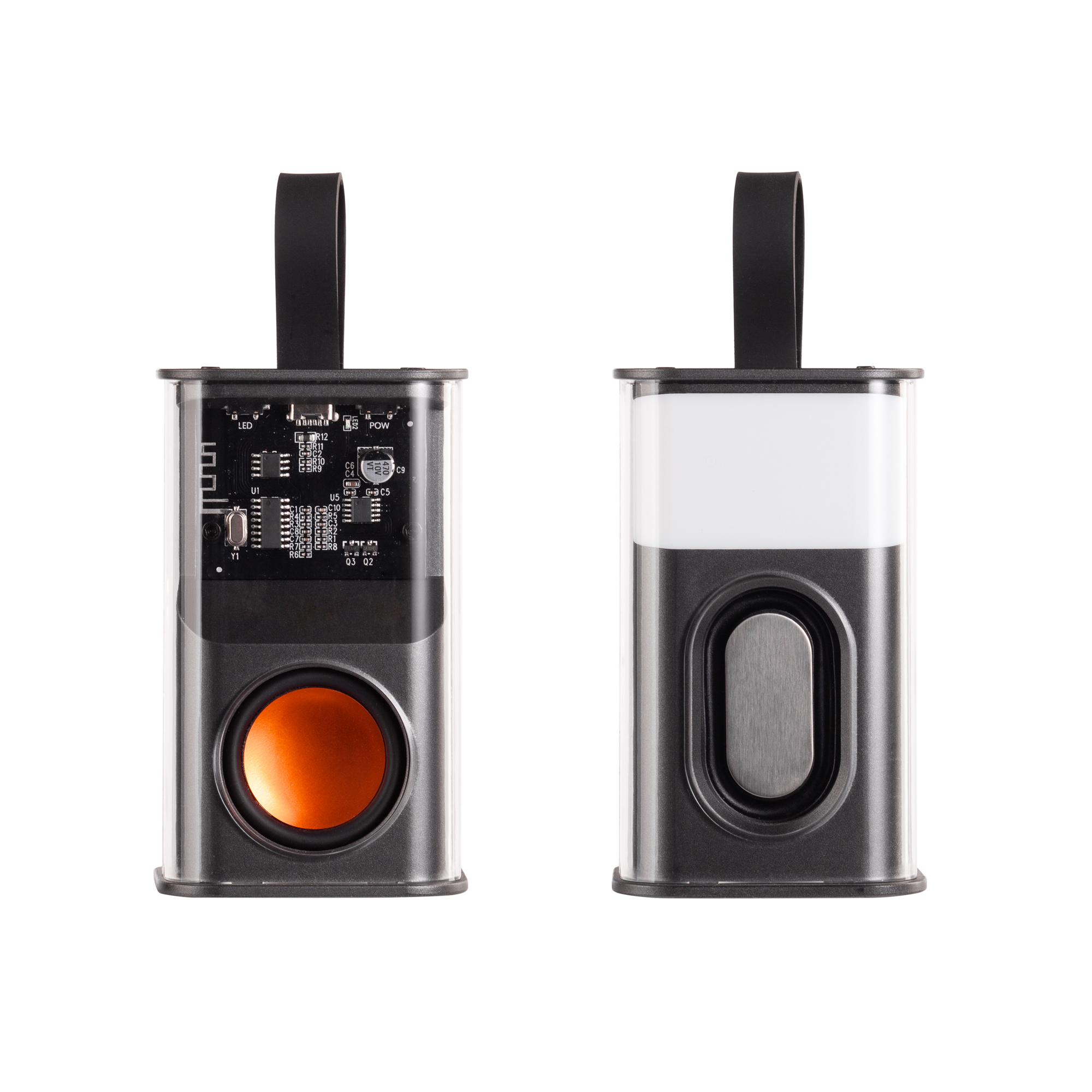 Bluetooth колонка "Hi-Fi" 5Вт с разноцветной подсветкой и прозрачным корпусом фото на сайте Print Logo.