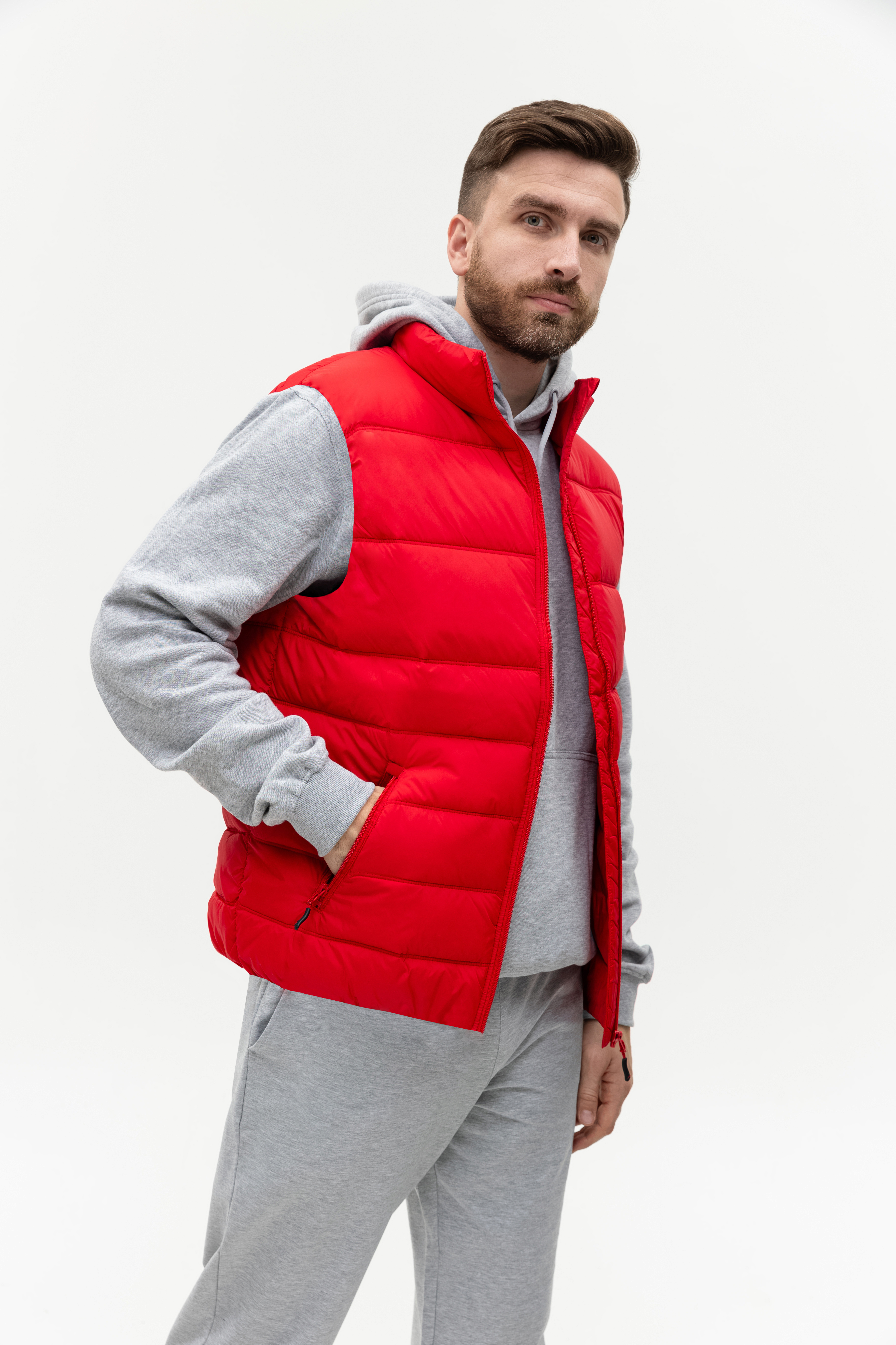 Жилет мужской STAN утепленный таффета 210T,65, 82, Красный,  (14)  (50/L)