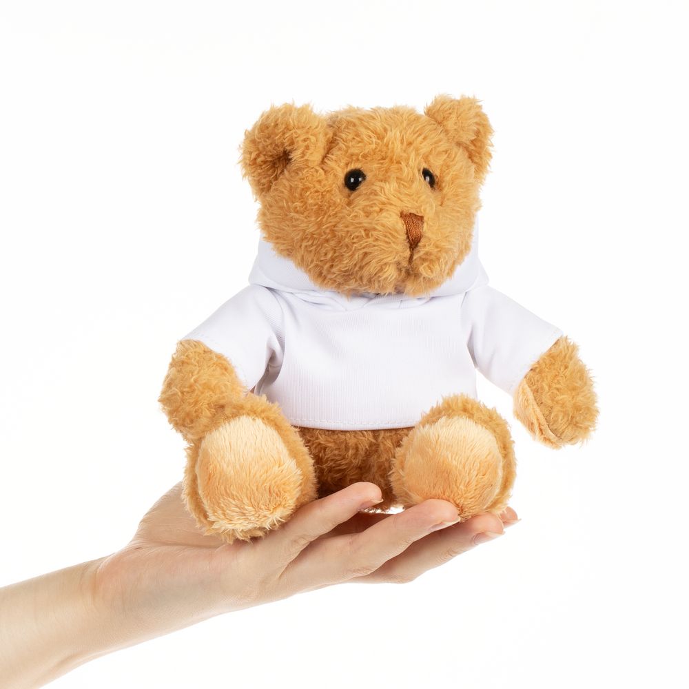 Мягкая игрушка «Мишка Cuddleton» в белом худи фото на сайте Print Logo. 