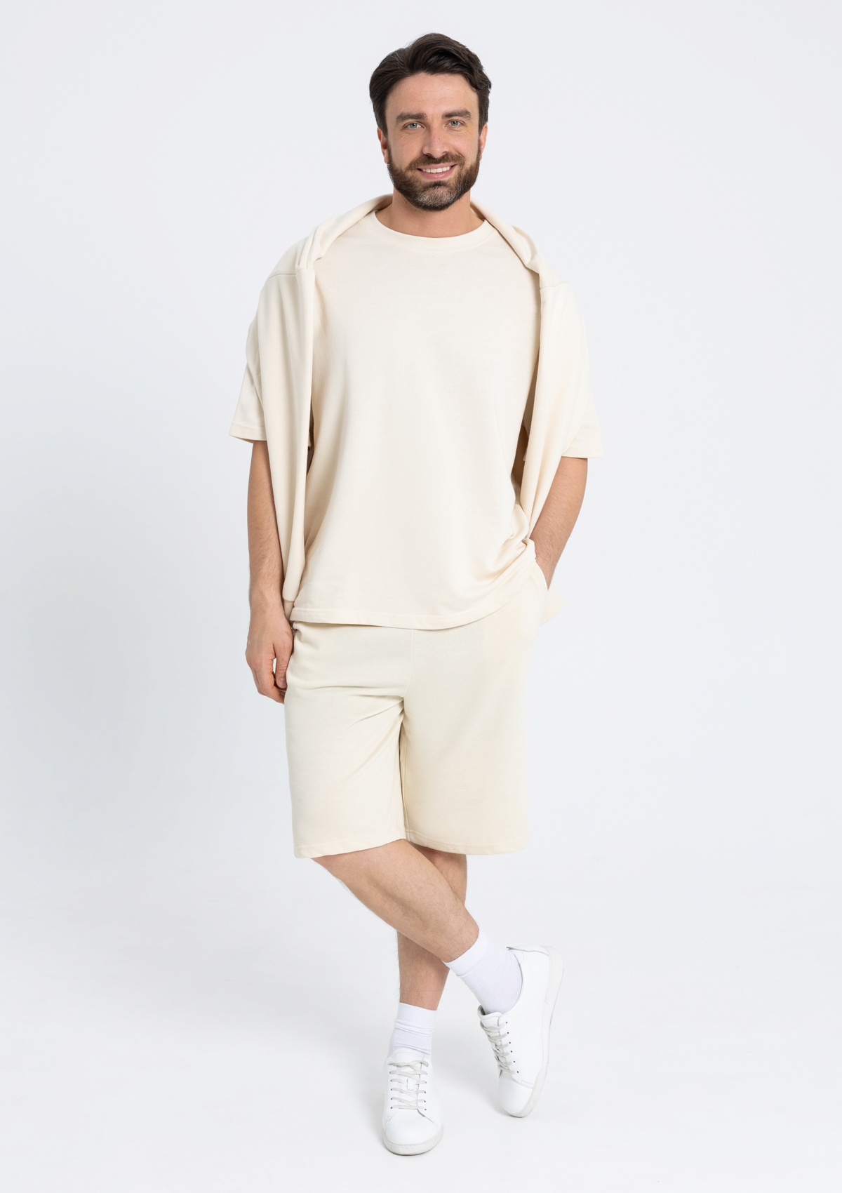 Свитшот унисекс STAN футер без начёса, 350, 96, Молочный,  (11)  (44/XS)