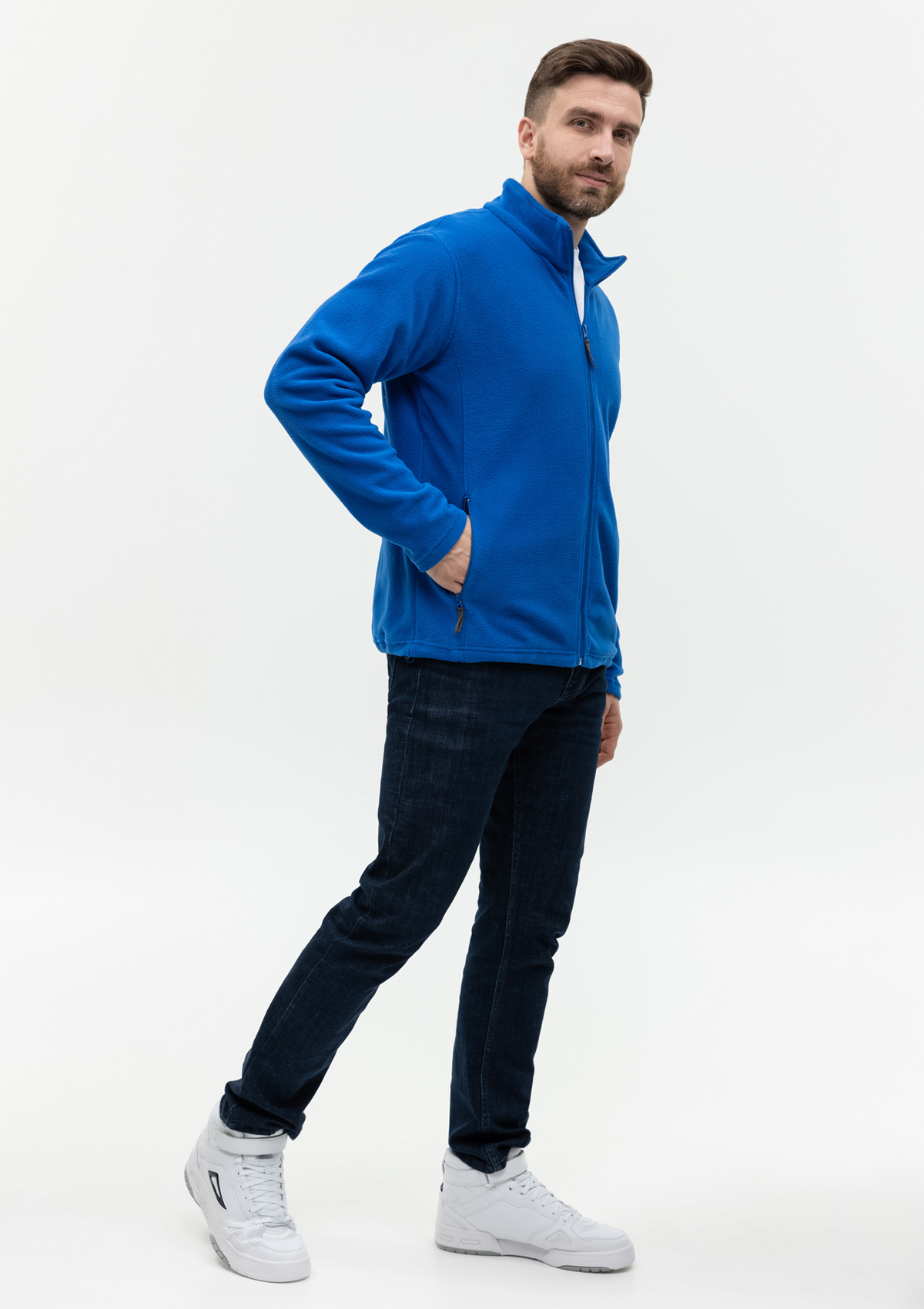 Толстовка унисекс STAN на молнии микрофлис 200, 21, Синий,  (16/1)  (52/XL)