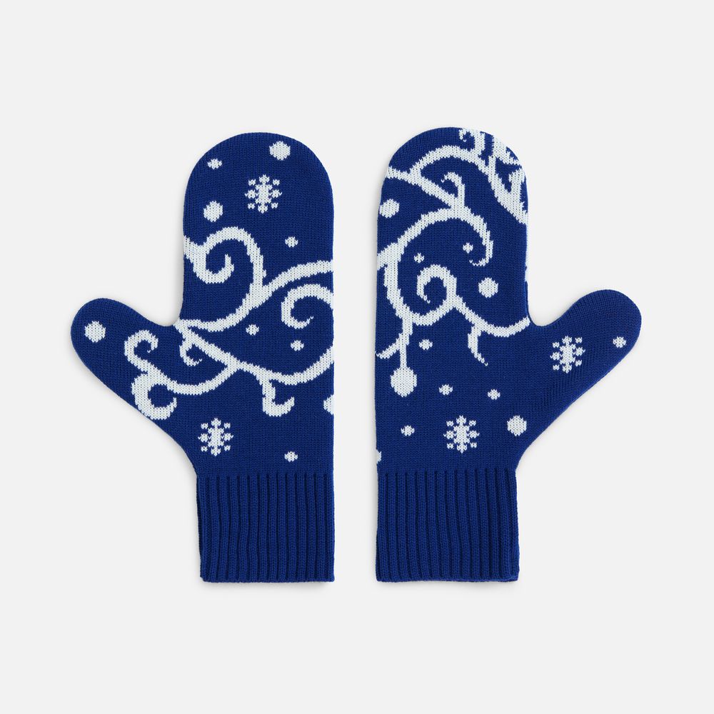 Варежки Adventino, темно-синий (кобальт) с молочным, размер L/XL