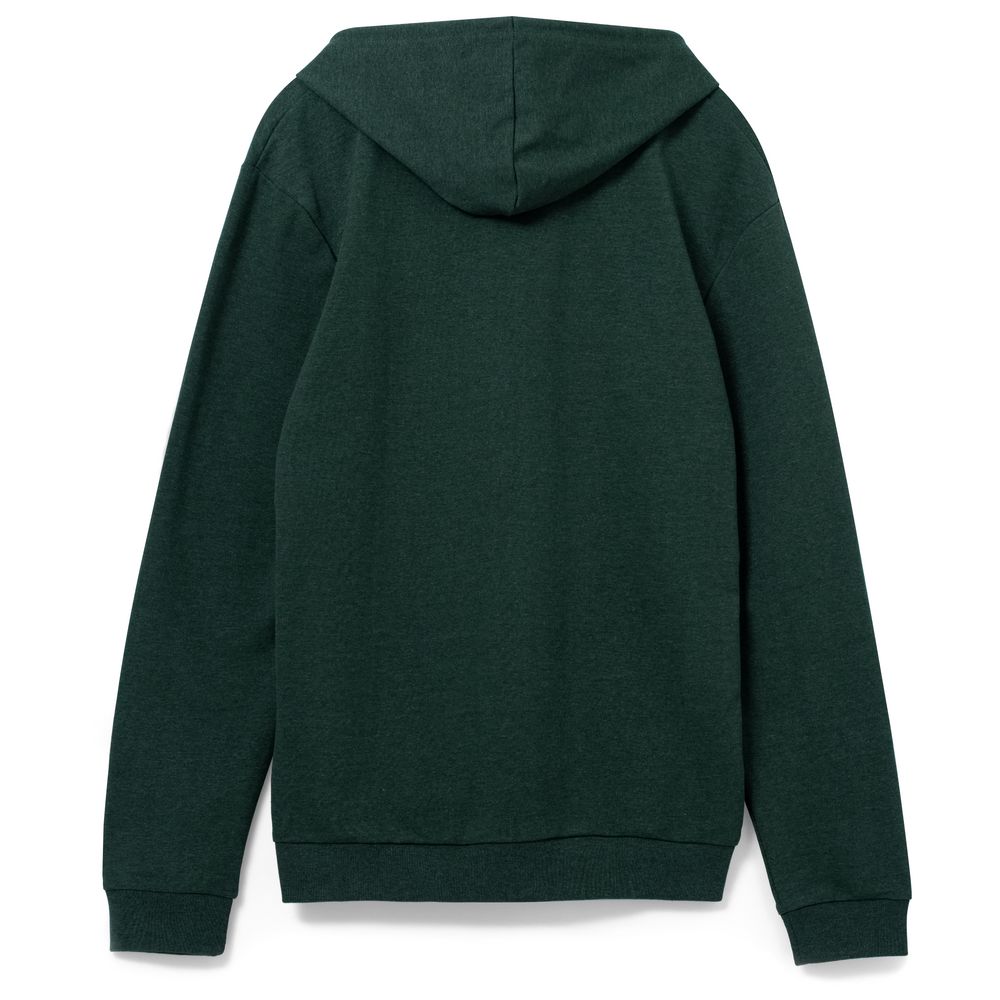 Толстовка с капюшоном унисекс Hoodie, темно-зеленый меланж, размер M