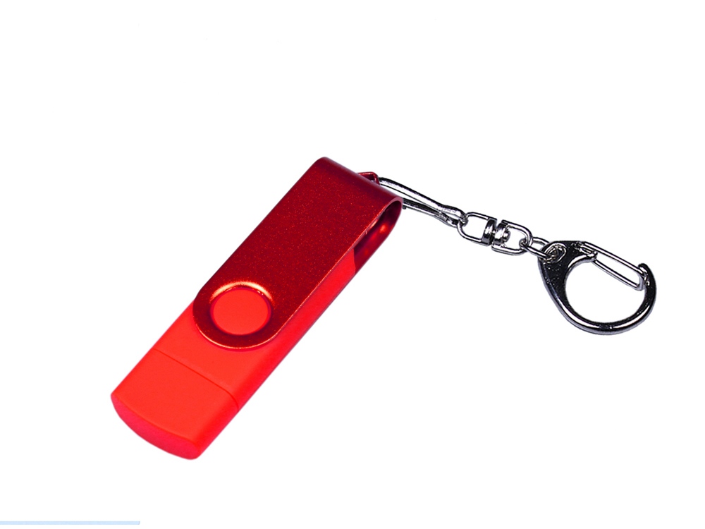 USB 2.0/micro USB/Type-С- флешка на 64 Гб 3-в-1 с поворотным механизмом с логотипом  | Print Logo