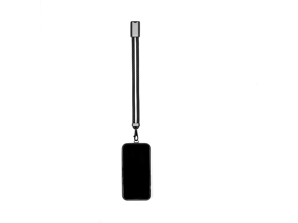Ремешок-держатель для телефона с зарядным кабелем USB-C - USB-C Lany Wristband Charge Eco, серый