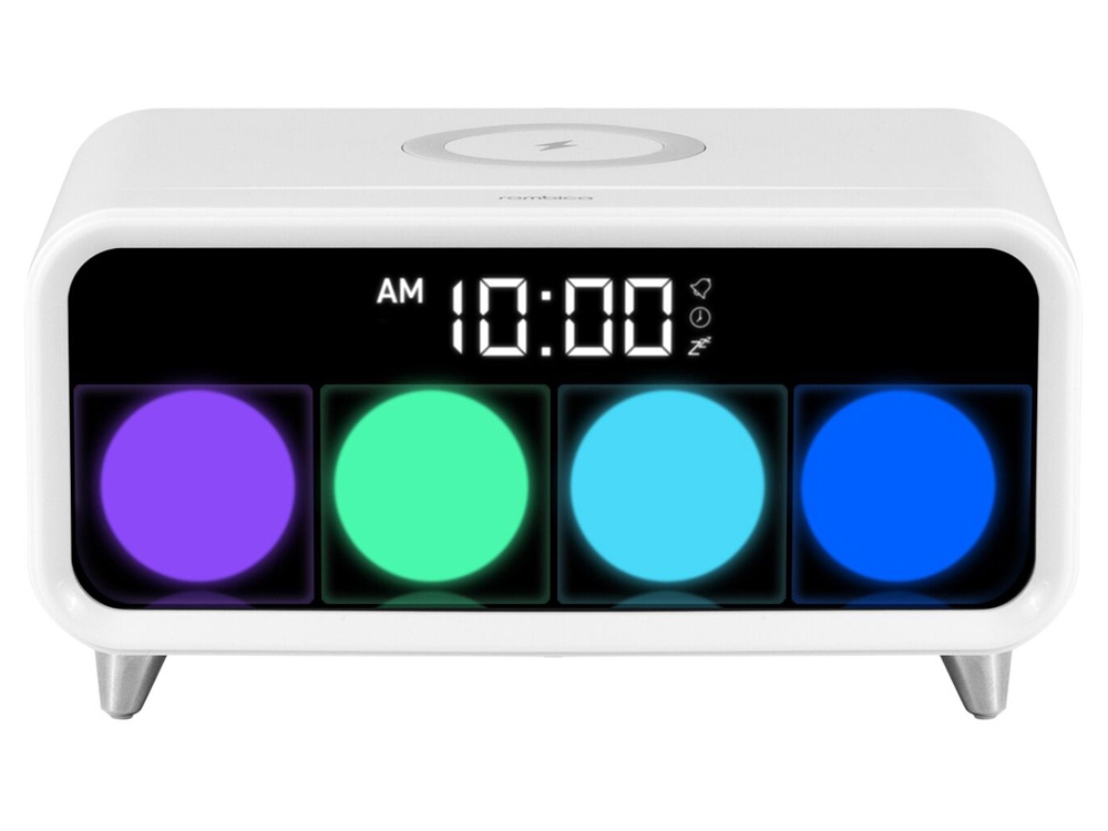 Часы с беспроводным зарядным устройством Rombica Timebox 1, белый (P)
