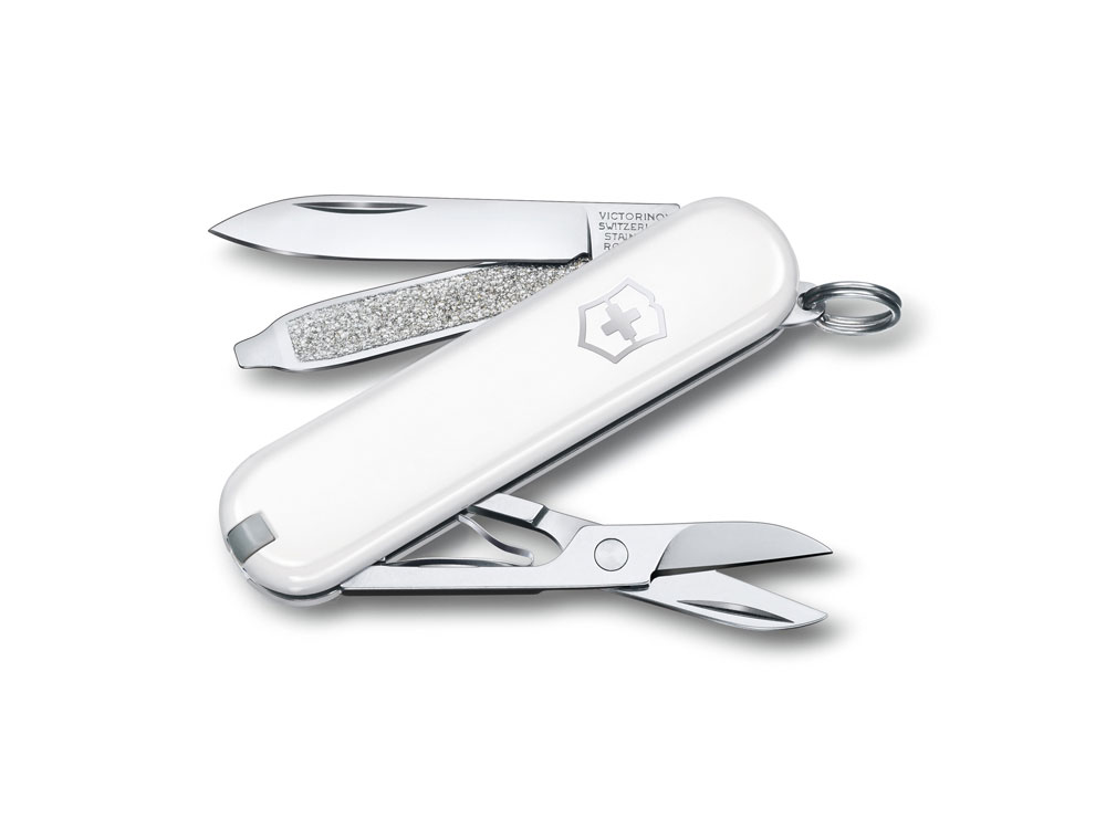 Нож-брелок Classic SD Colors Falling Snow, 58 мм, 7 функций с логотипом VICTORINOX | Print Logo