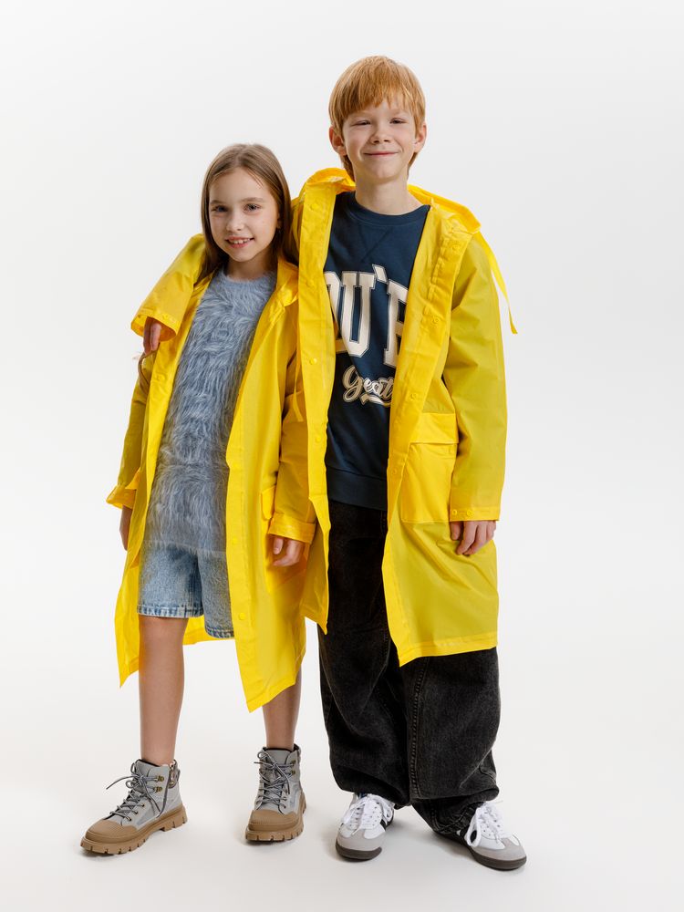 Дождевик детский RainDrop Kids, желтый, 8 лет (рост 118-128)