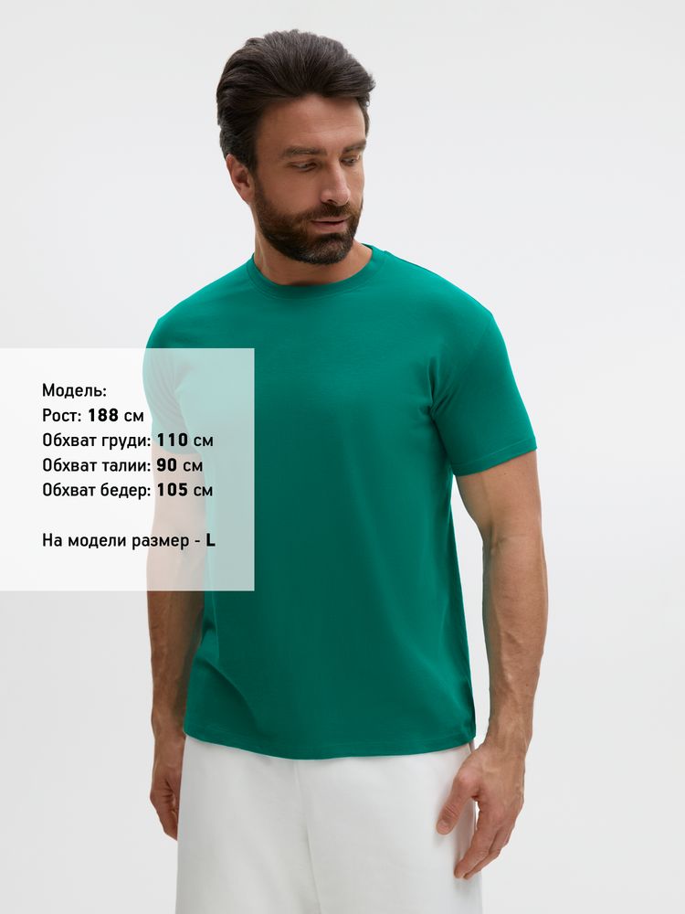 Футболка Regent 150 зеленая (изумрудная), размер M