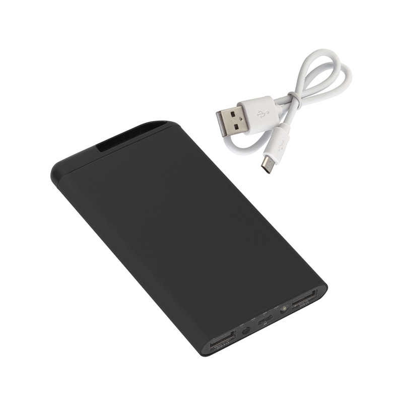 Зарядное устройство "Theta", 6000 mAh, 2 выхода USB, покрытие soft touch фото на сайте Print Logo.