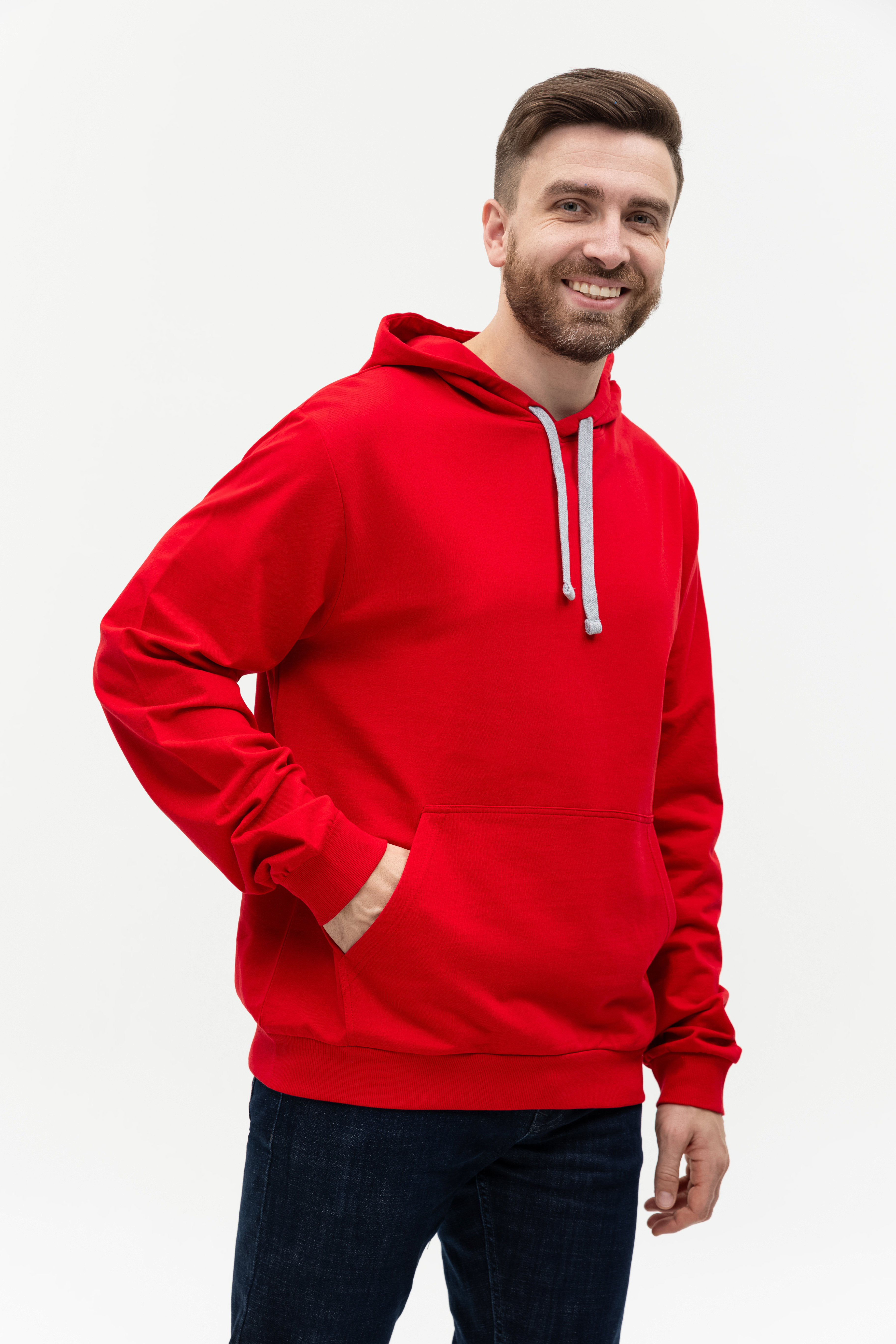 Худи унисекс STAN футер без начёса 260, 23, Красный,  (14)  (52/XL)