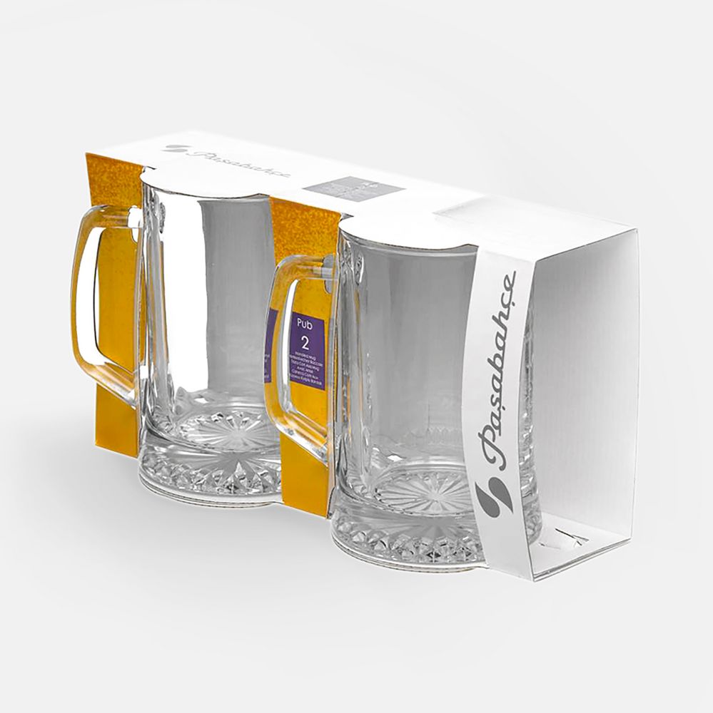 Набор из 2 пивных кружек Pub с логотипом Pasabahce | Print Logo