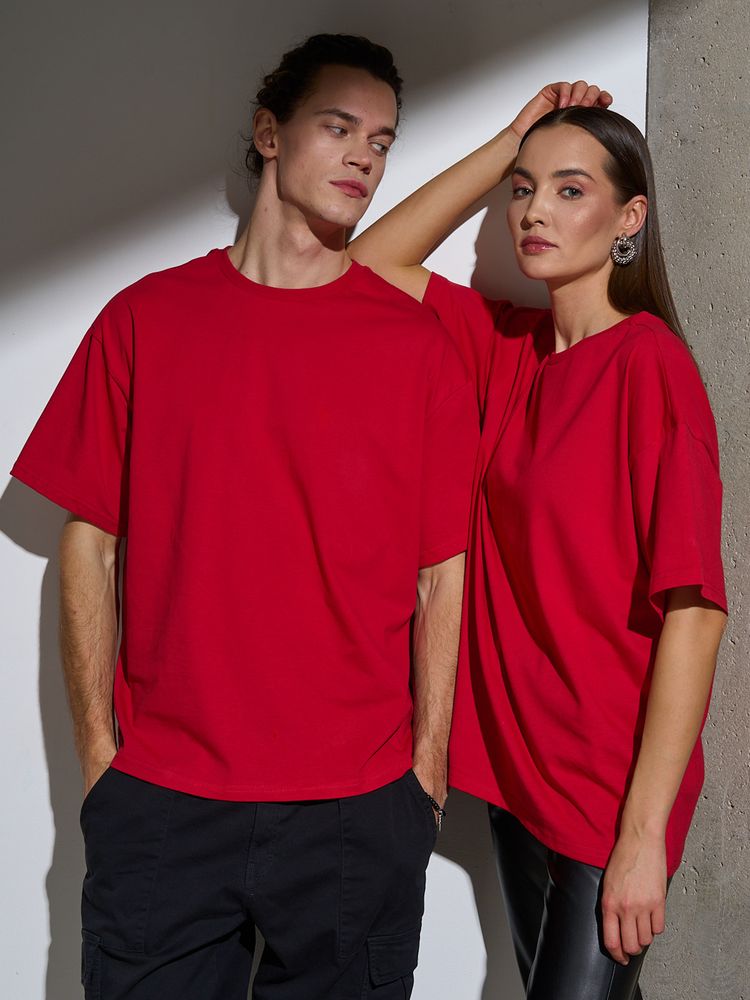 Футболка Oversize Premium, красная, размер XXL