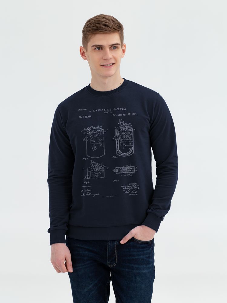 Свитшот Old Patents. Lighter с логотипом CoolColor | Print Logo