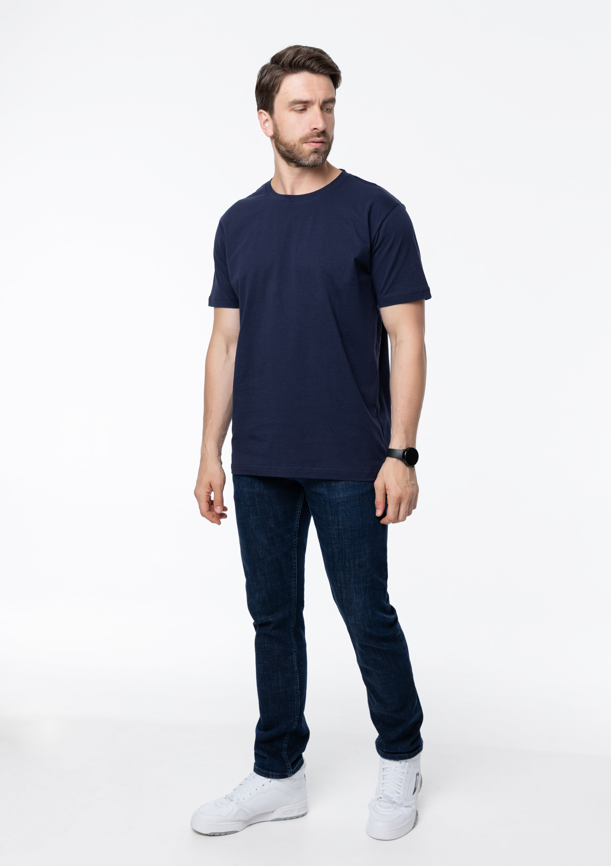Футболка унисекс STAN, хлопок 150, 51, Тёмно-синий,  (46)  (52/XL)