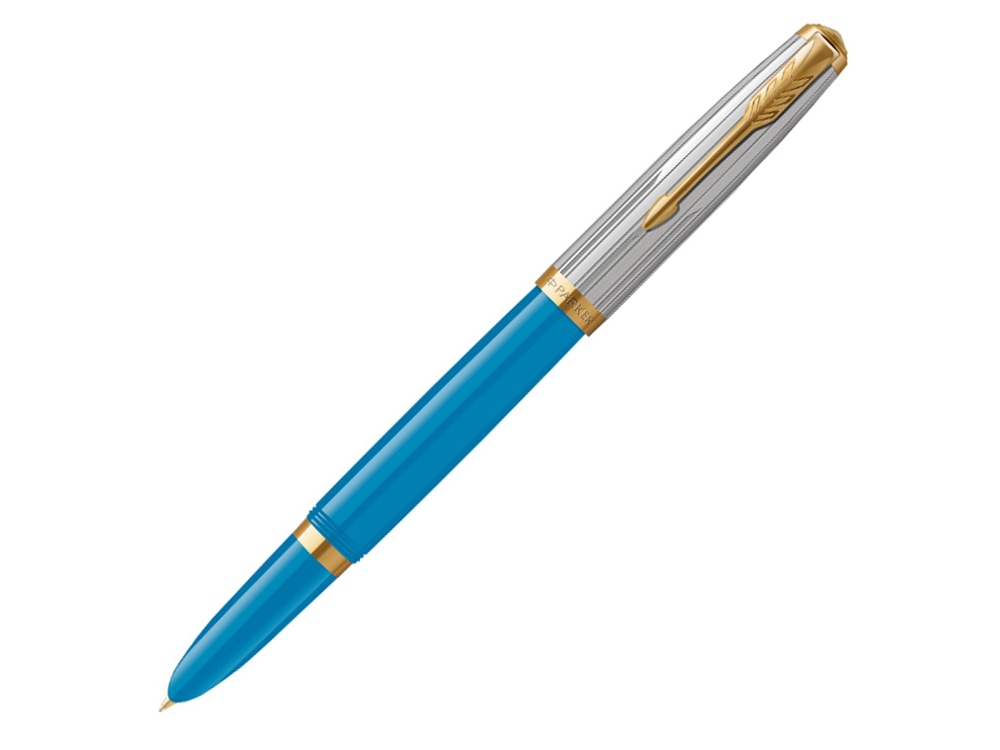 Ручка перьевая Parker 51 Premium Turquoise GT с логотипом Parker | Print Logo