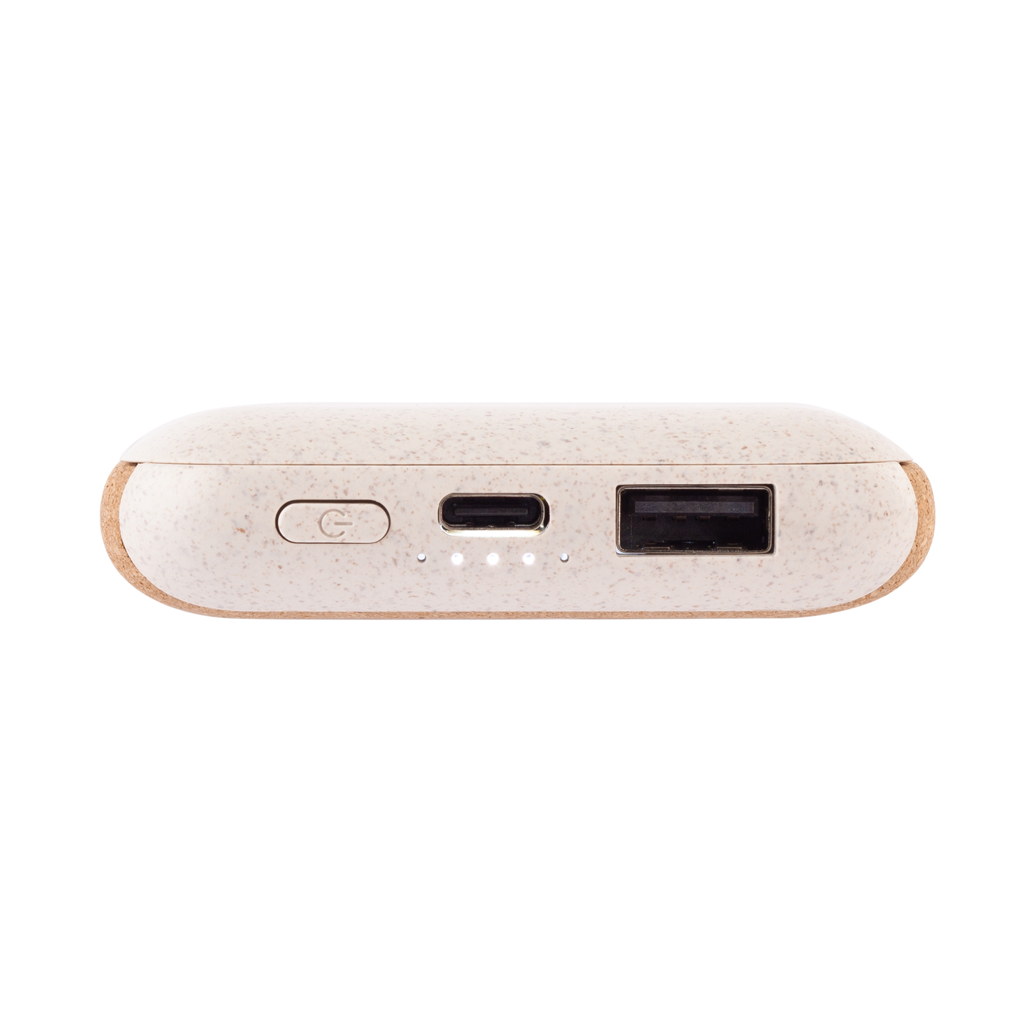 Беспроводное зарядное устройство "Cork Power" 10000 mAh, пластик/пшеничное волокно/пробка фото на сайте Print Logo.
