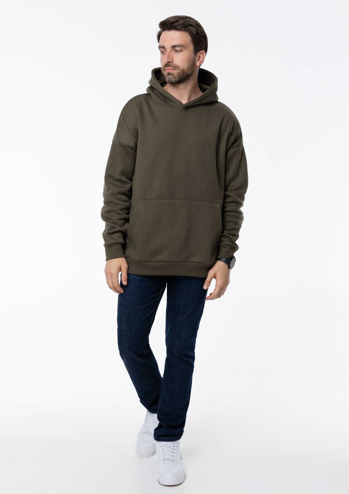 Худи унисекс STAN оверсайз интерсофт 320, 69, Оливковый хаки,  (36)  (54/XXL)