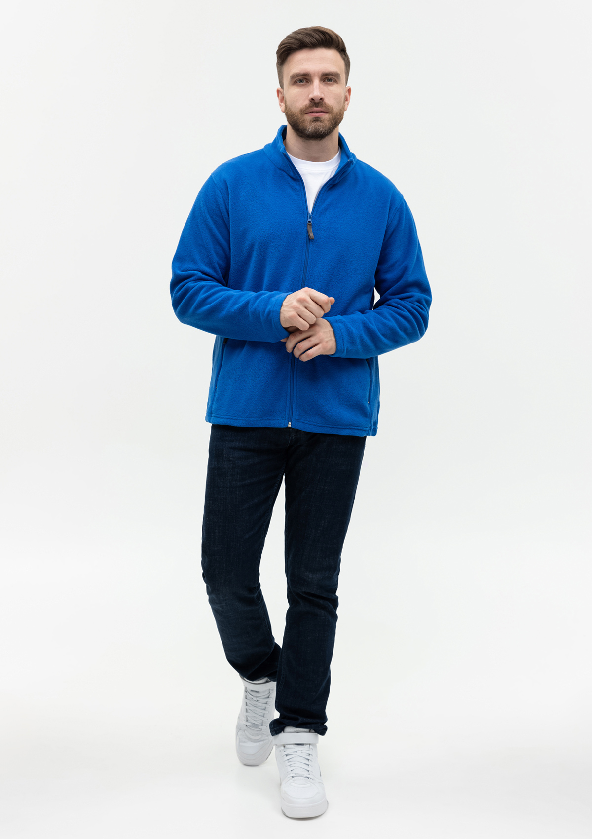 Толстовка унисекс STAN на молнии микрофлис 200, 21, Синий,  (16/1)  (52/XL)