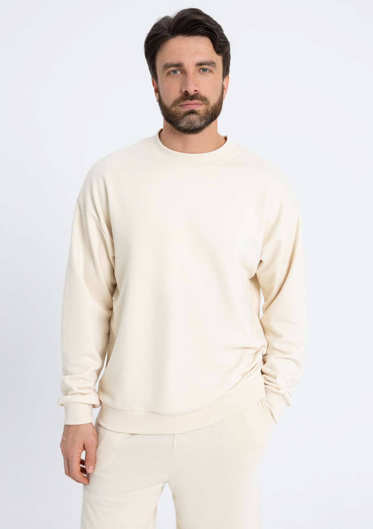 Свитшот унисекс STAN футер без начёса, 350, 96, Молочный,  (11)  (44/XS)