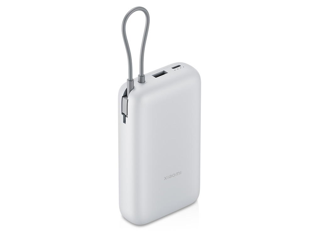 Внешний аккумулятор с встроенным кабелем Xiaomi Power Bank (Integrated Cable), 20000 мАч с логотипом Xiaomi | Print Logo