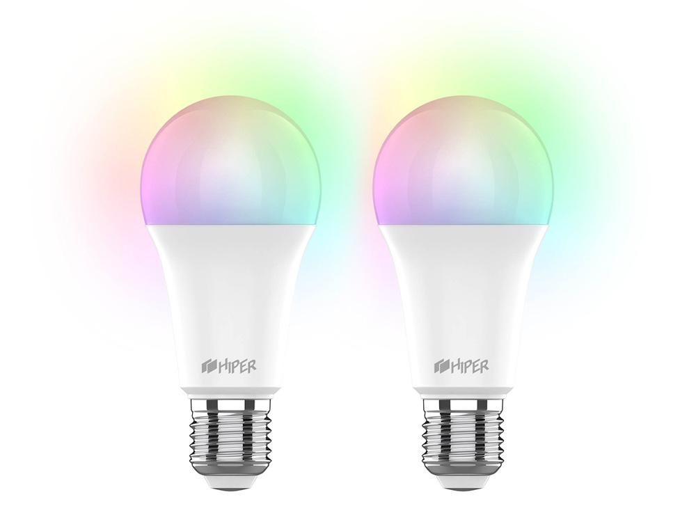 Набор из двух лампочек IoT CLED M1 RGB, E27 с логотипом HIPER | Print Logo