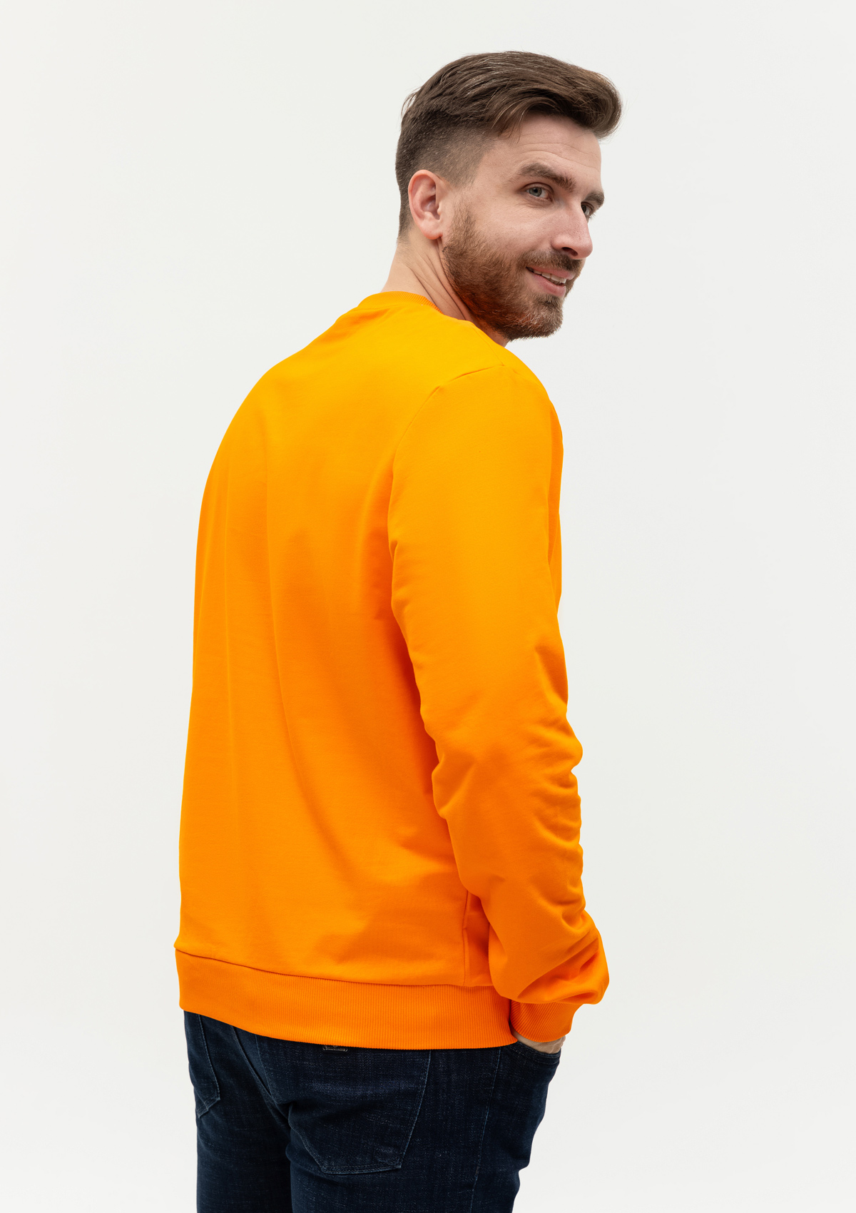 Свитшот унисекс STAN футер без начёса, 260, 63, Оранжевый,  (28/1)  (52/XL)