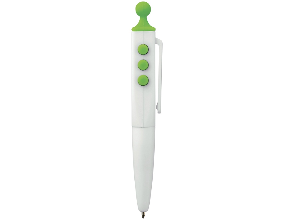 Ручка шариковая Clic Pen, белый/лайм