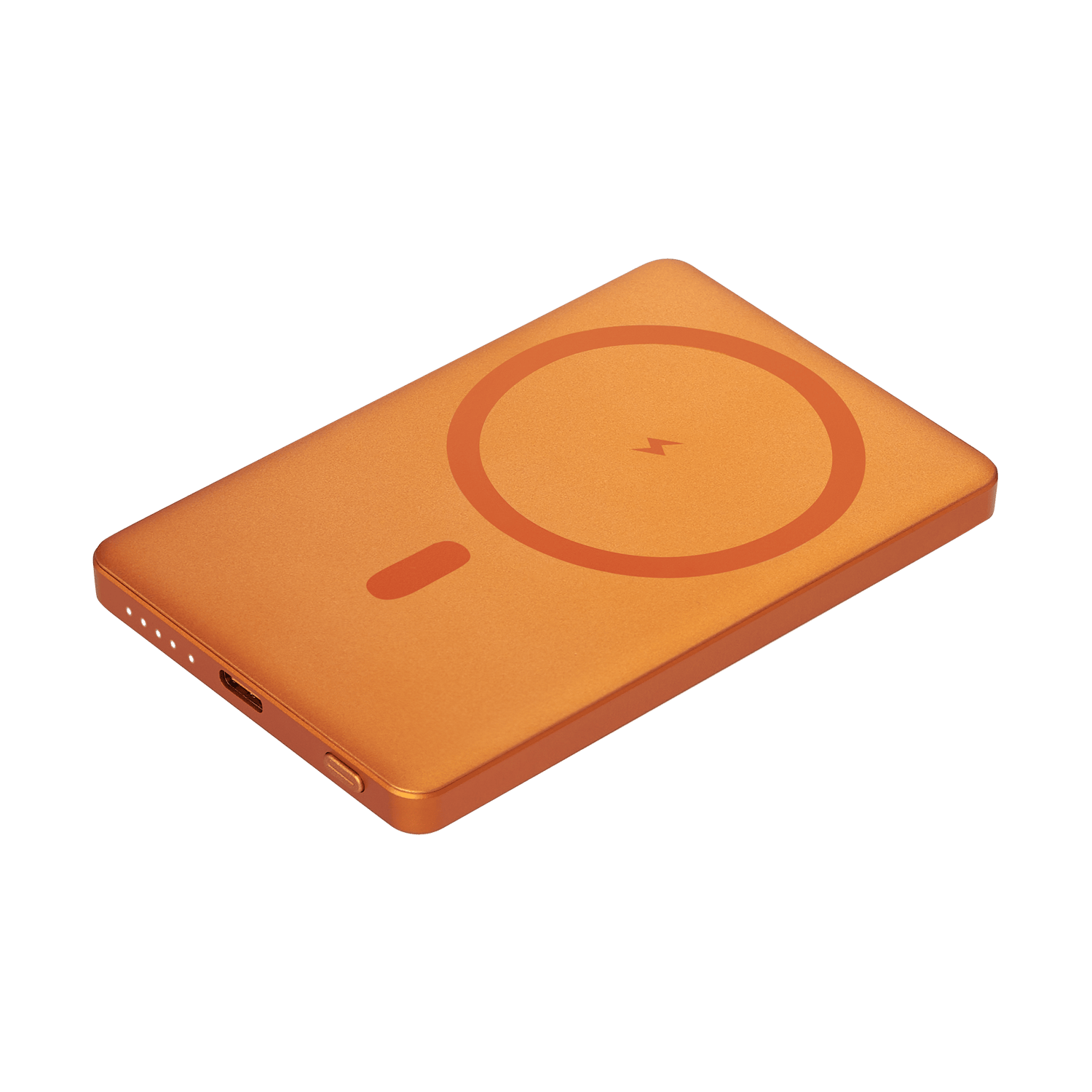 Внешний аккумулятор Атлантис (Atlantis) PD 5000mAh с функцией беспроводной зарядки 15W, оранжевый с логотипом Portobello Внешние Аккумуляторы | Print Logo