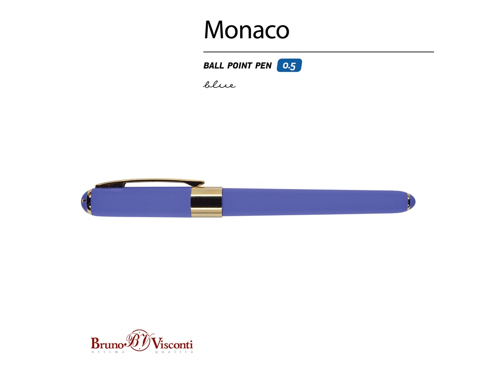 Ручка пластиковая шариковая Monaco, 0,5мм, синие чернила, лиловый