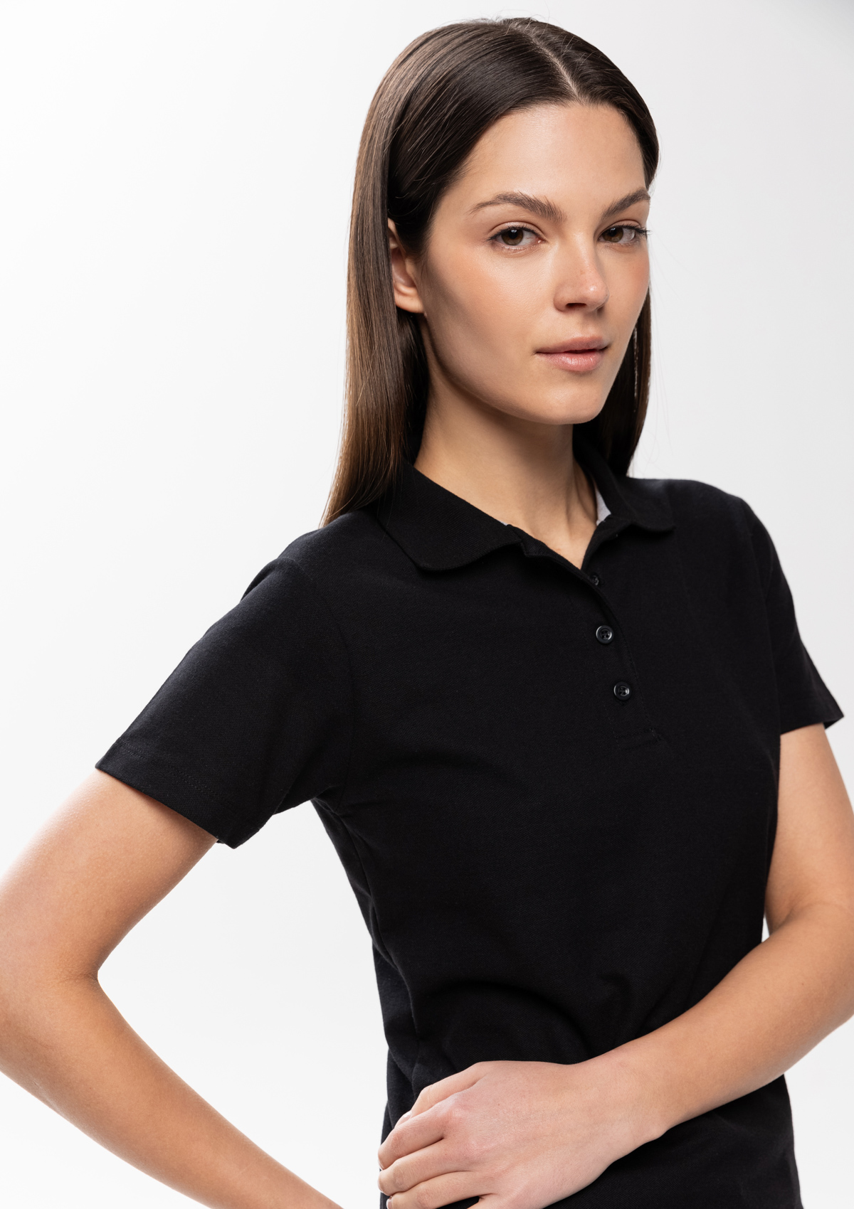 Рубашка поло женская STAN хлопок/полиэстер 185, 04WL, Чёрный,  (20)  (52/XXL)