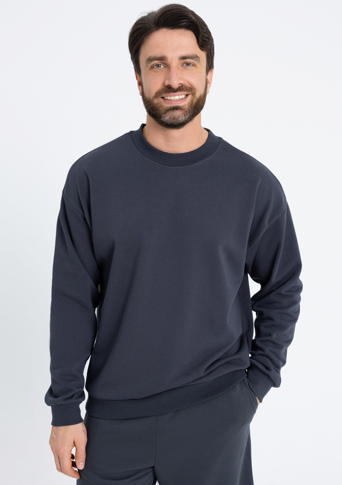 Свитшот унисекс STAN футер без начёса, 350, 96, Графит,  (101)  (52/XL)
