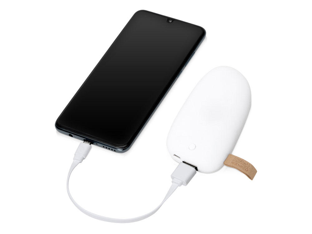 Внешний аккумулятор в форме камня Stone, 5200 mAh, белый (Р)