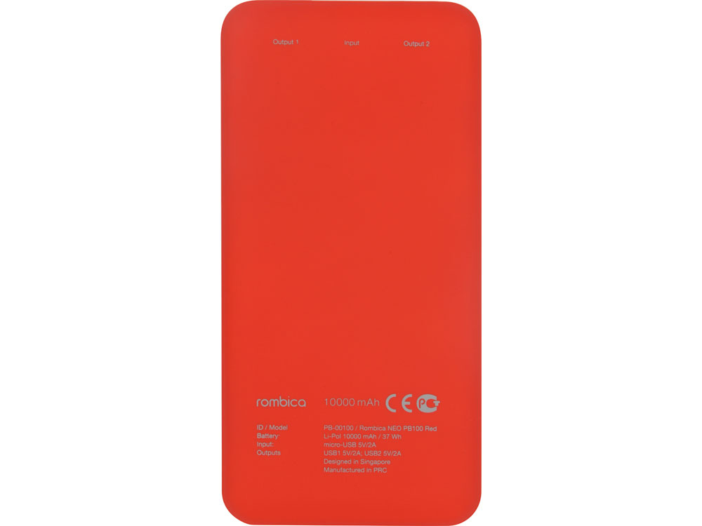 Внешний аккумулятор Rombica NEO PB100 Red, красный (Р)