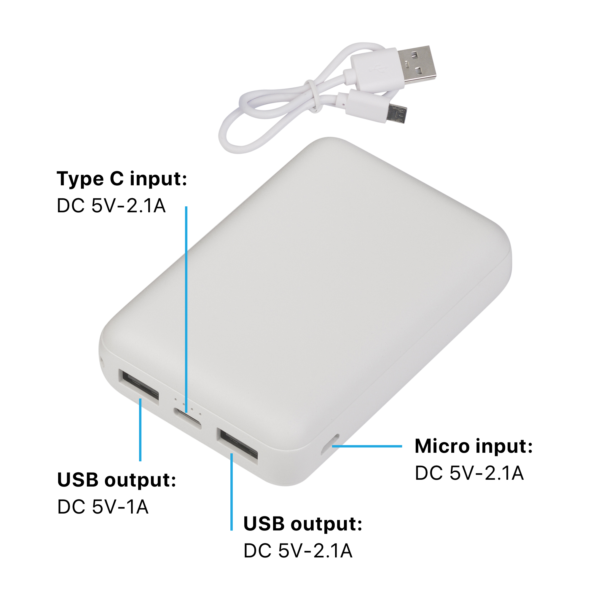 Зарядное устройство "Compact+", 10000 mAh фото на сайте Print Logo.