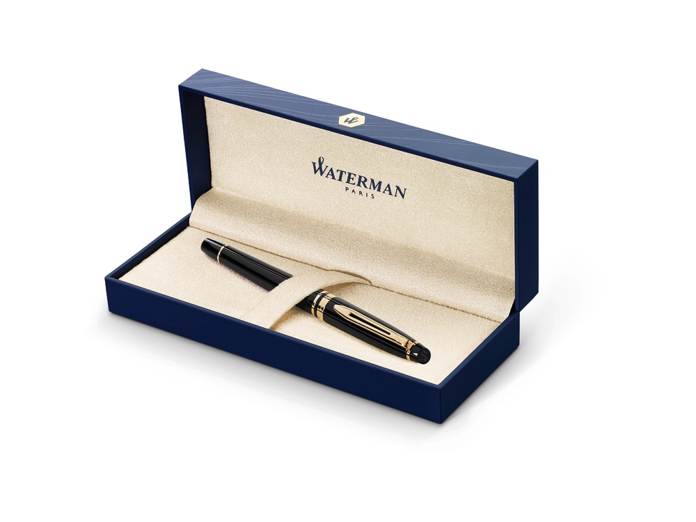Ручка перьевая Waterman Expert 3 Black Laque GT F, черный/золотистый