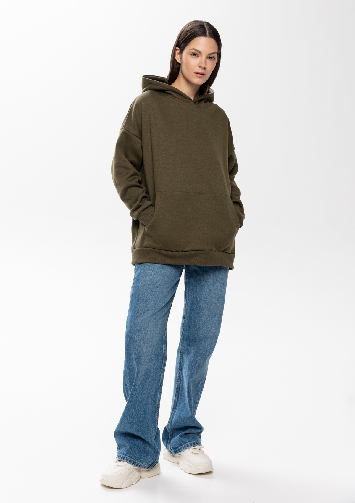 Худи унисекс STAN оверсайз интерсофт 320, 69, Оливковый хаки,  (36)  (54/XXL)