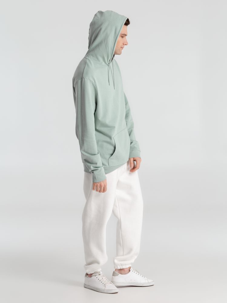 Толстовка с капюшоном унисекс Hoodie, серо-зеленая, размер S