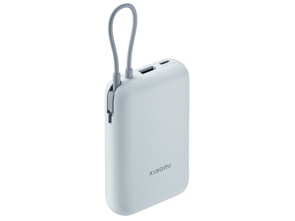 Внешний аккумулятор со встроенным кабелем Mi Power Bank 10000mAh (Integrated Cable) Ice Blue GL