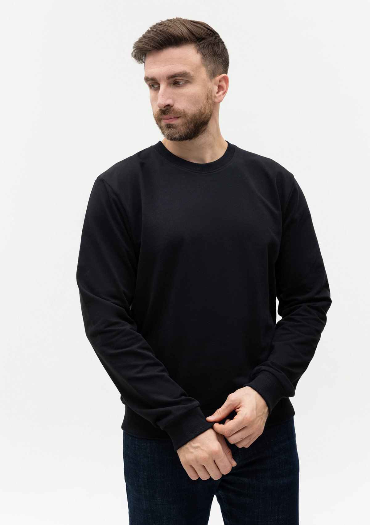 Свитшот унисекс STAN футер с начёсом 220, 60, Чёрный,  (20)  (56/XXXL)