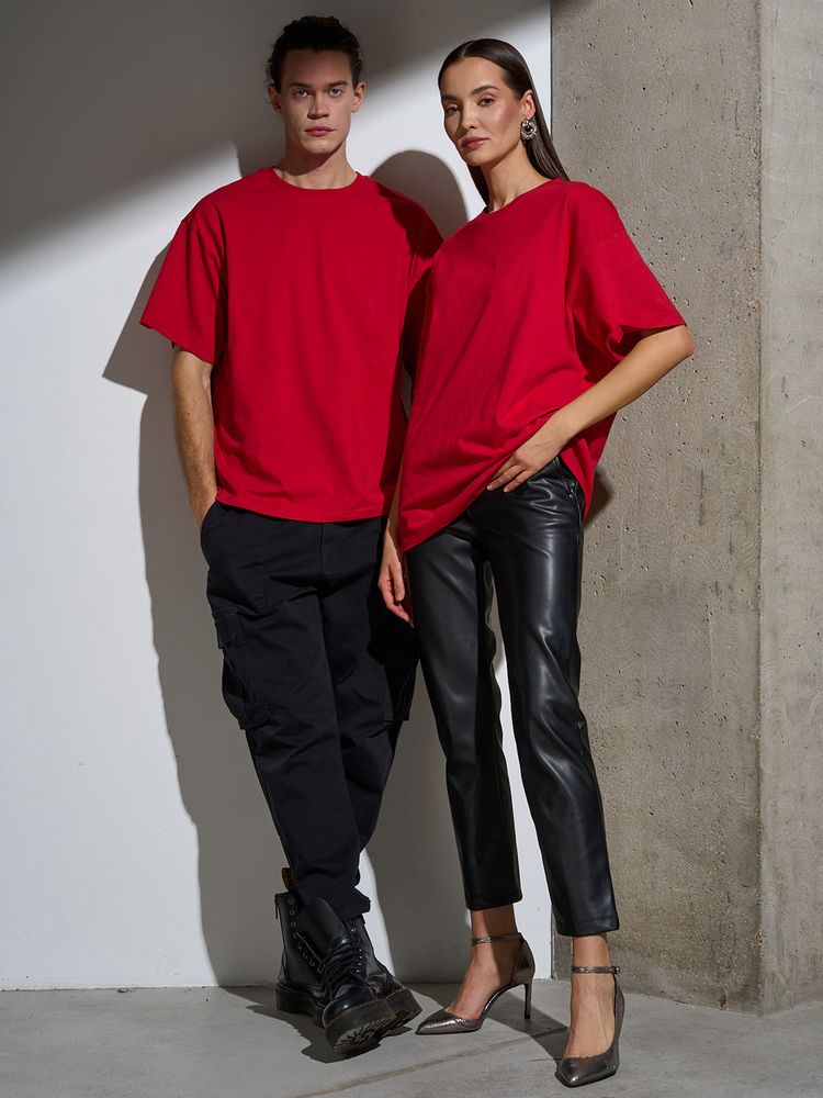 Футболка Oversize Premium, красная, размер XXL