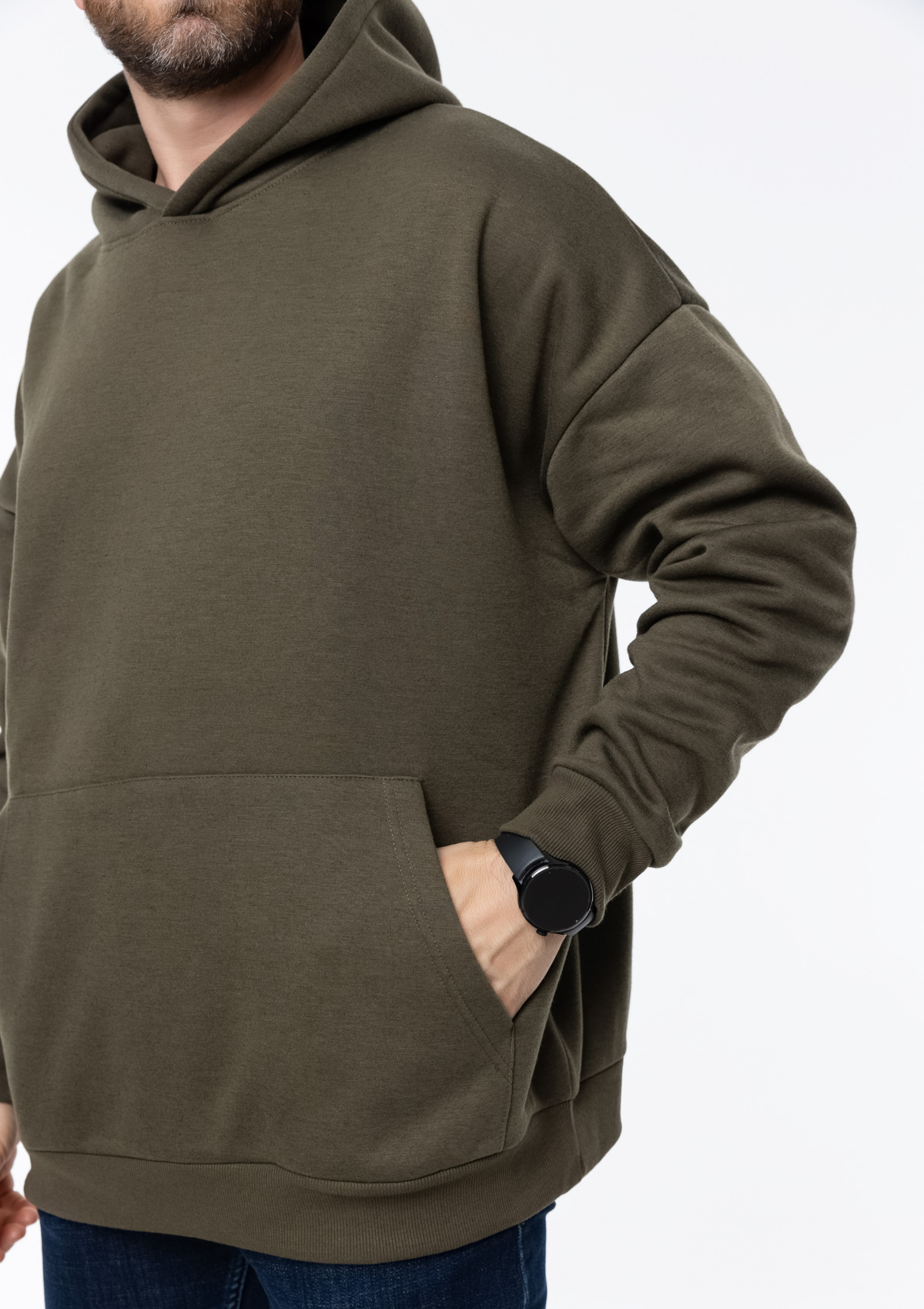 Худи унисекс STAN оверсайз интерсофт 320, 69, Оливковый хаки,  (36)  (54/XXL)