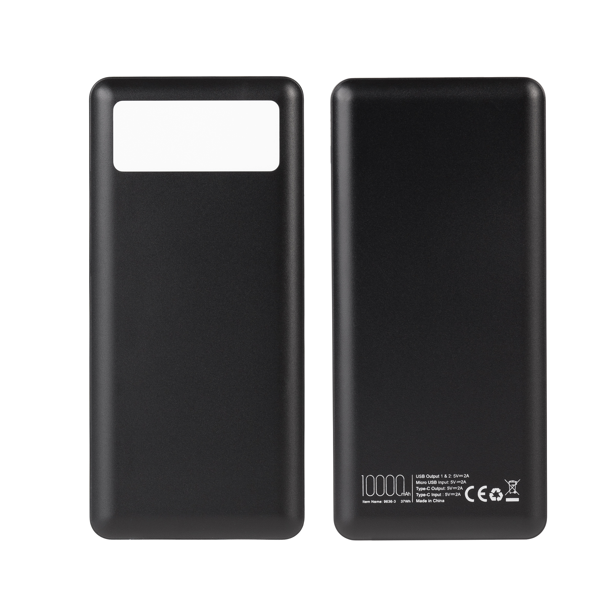 Зарядное устройство "Lumos" 10000 mAh с фонариком, черный с логотипом  | Print Logo